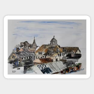 The Rooftops of Lyme Regis in Dorset Sticker